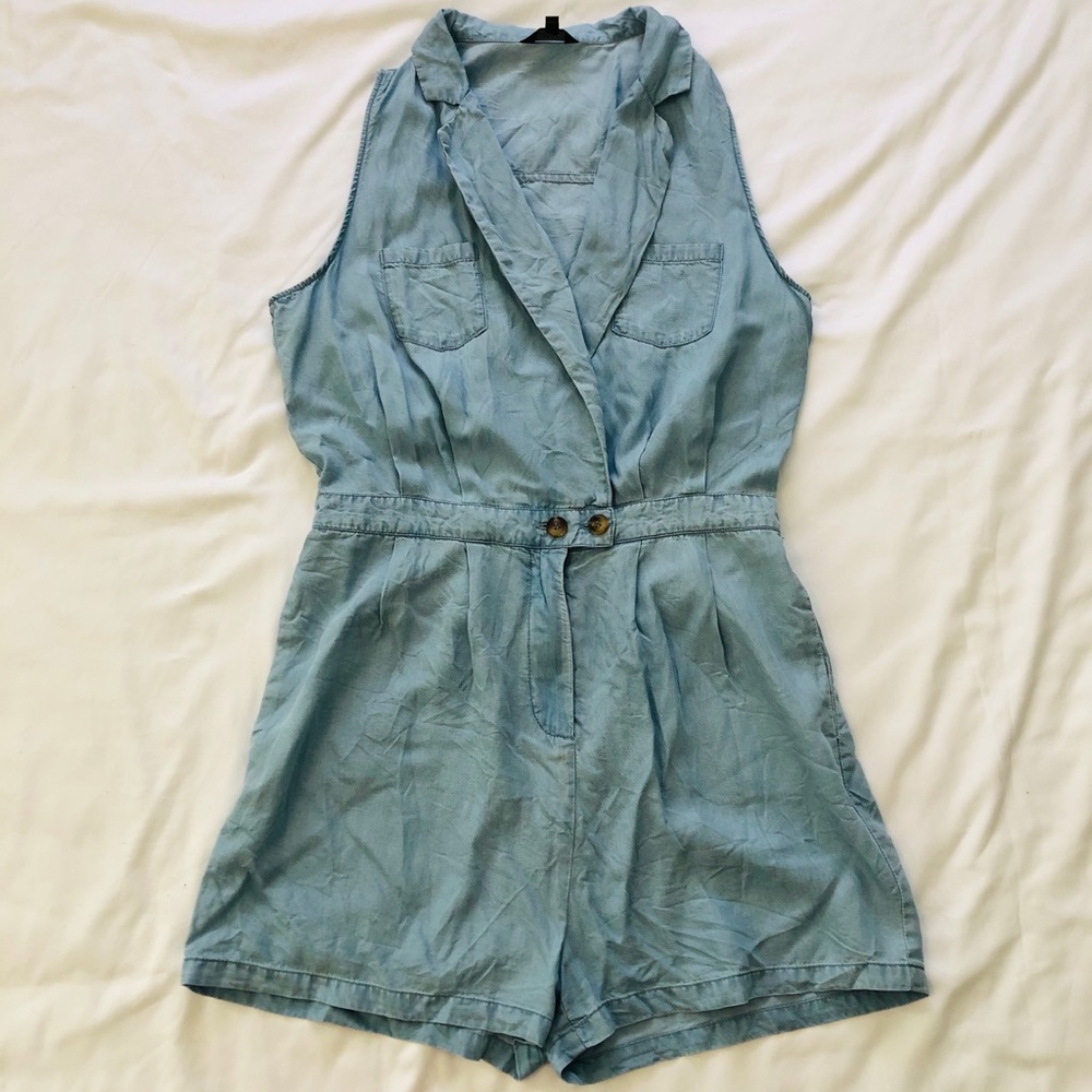 Denim Sleeveless Romper / Jumper
